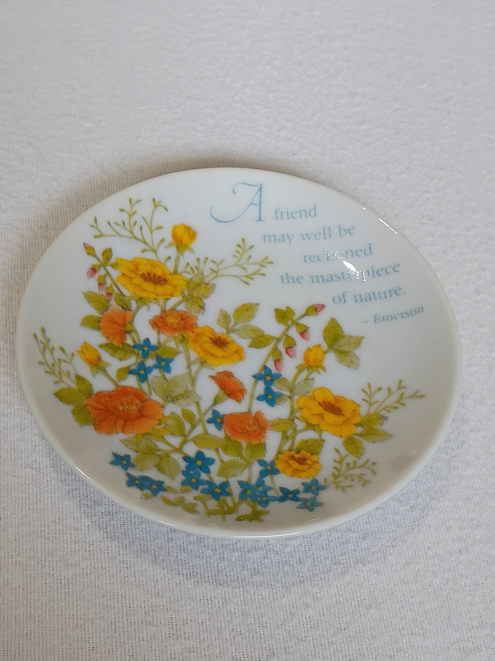 Vintage Gibson Greeting Cards Keepsake Collection Hanging Plate Emerson Quote